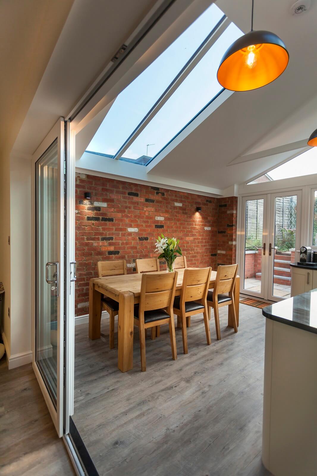 Extension with flat rooflights