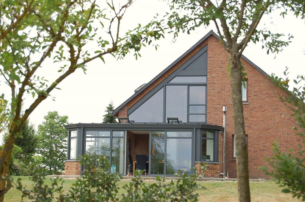Grey SMART Ali Conservatory with Gable End